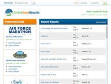 Tablet Screenshot of onlineraceresults.com